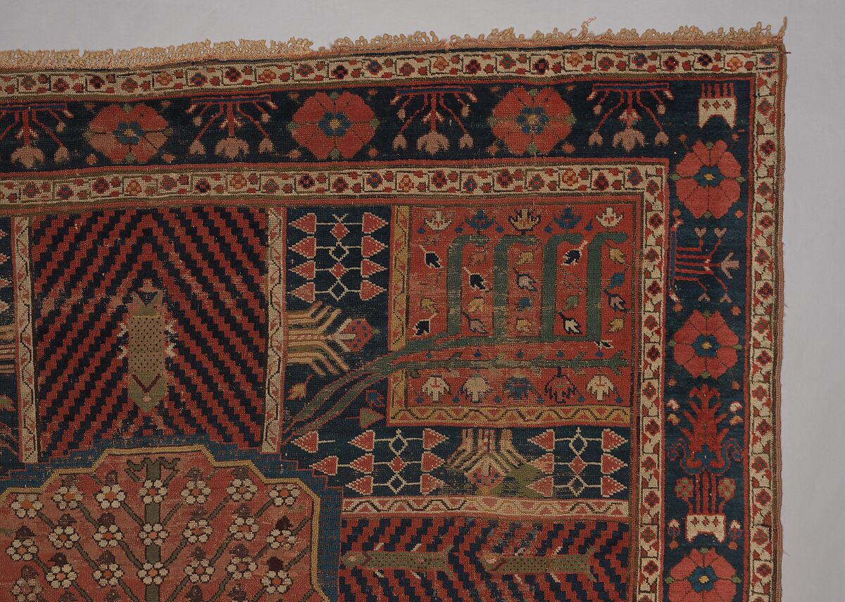 Garden Carpet, Cotton (warp and weft), wool (pile); symmetrically knotted pile