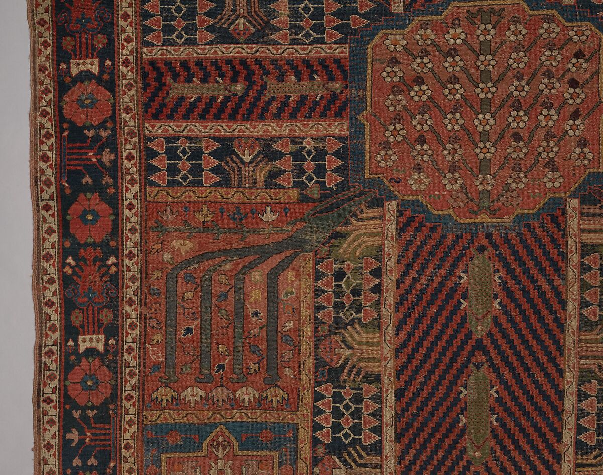 Garden Carpet, Cotton (warp and weft), wool (pile); symmetrically knotted pile