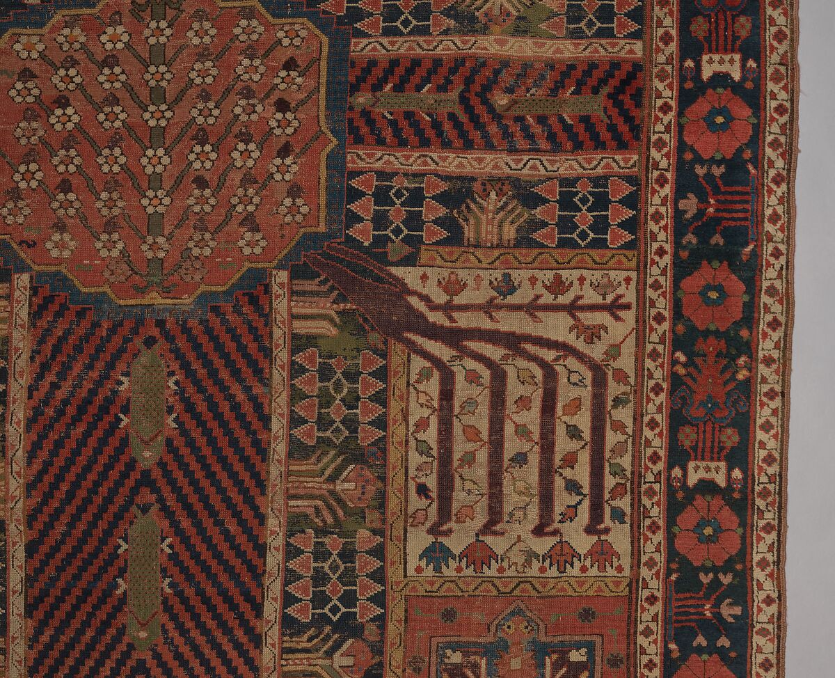 Garden Carpet, Cotton (warp and weft), wool (pile); symmetrically knotted pile
