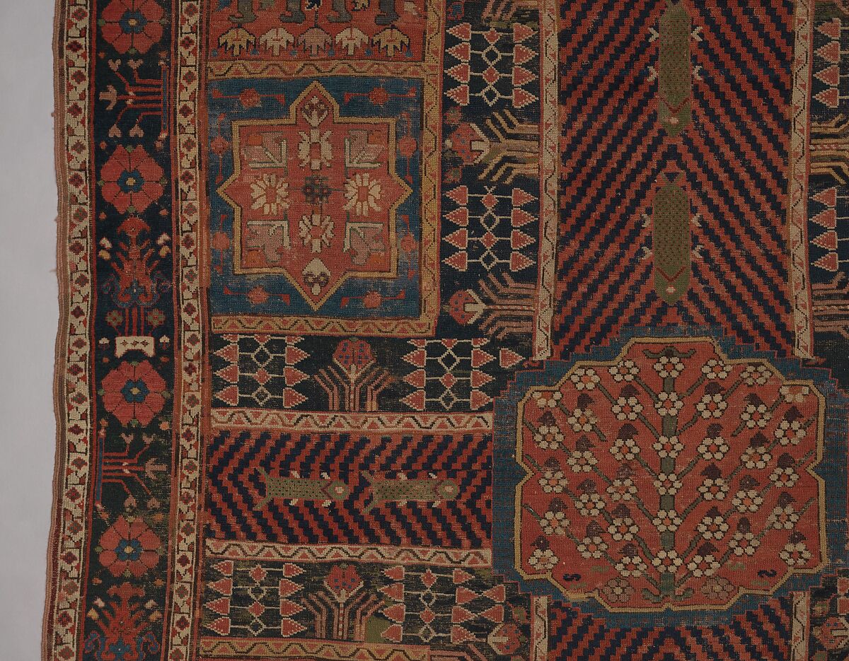 Garden Carpet, Cotton (warp and weft), wool (pile); symmetrically knotted pile
