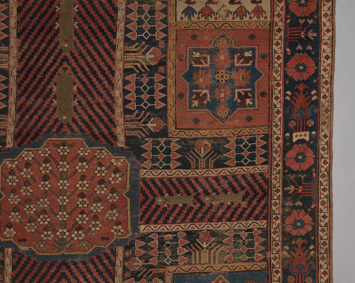 Garden Carpet, Cotton (warp and weft), wool (pile); symmetrically knotted pile