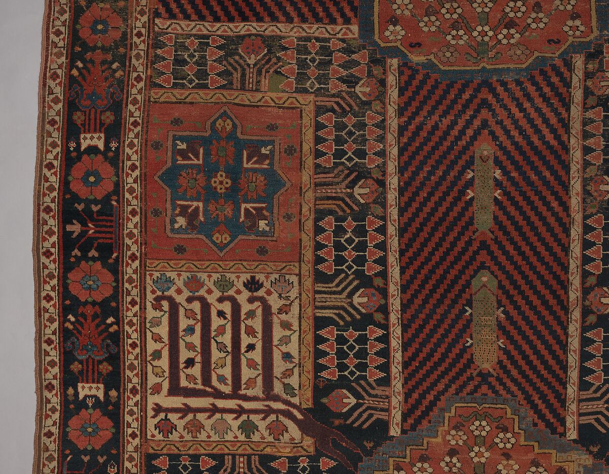 Garden Carpet, Cotton (warp and weft), wool (pile); symmetrically knotted pile
