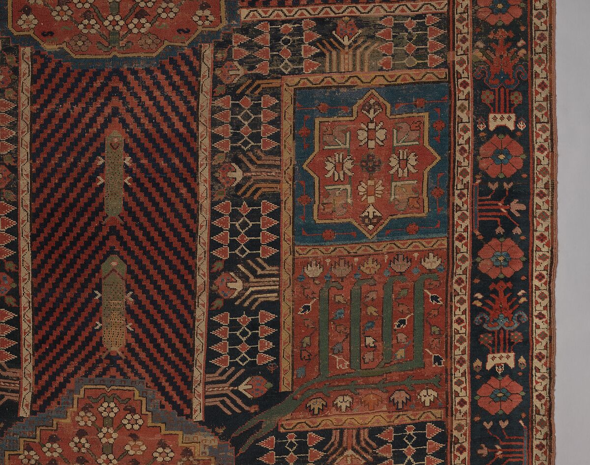 Garden Carpet, Cotton (warp and weft), wool (pile); symmetrically knotted pile