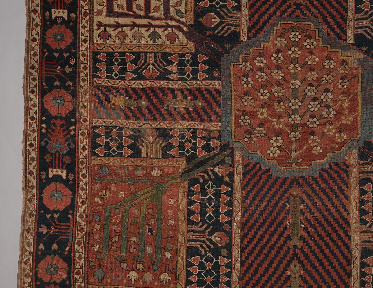 Garden Carpet, Cotton (warp and weft), wool (pile); symmetrically knotted pile