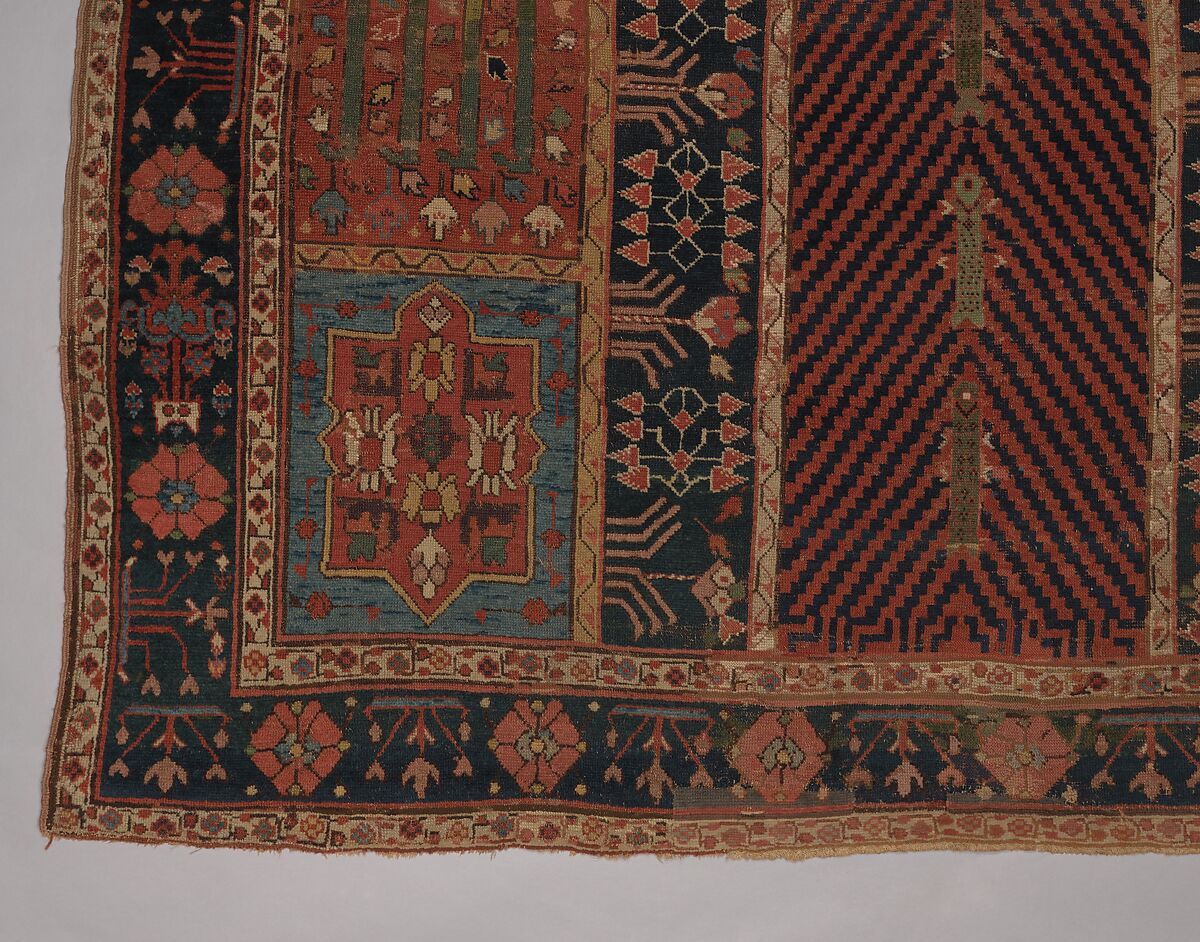 Garden Carpet, Cotton (warp and weft), wool (pile); symmetrically knotted pile