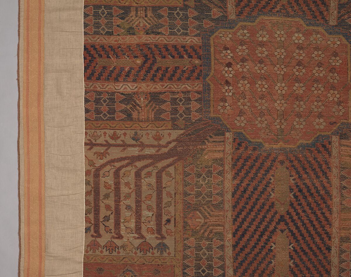 Garden Carpet, Cotton (warp and weft), wool (pile); symmetrically knotted pile