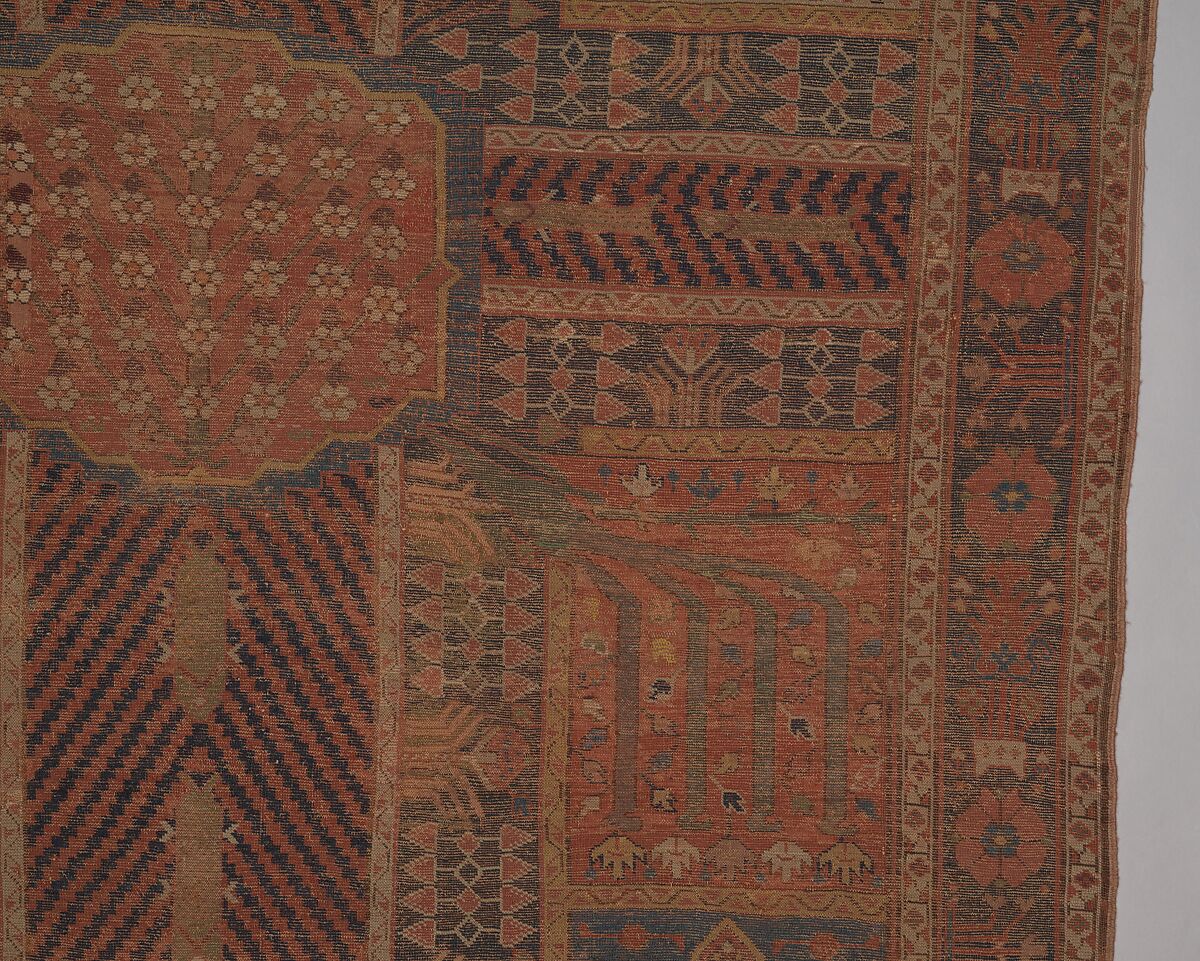 Garden Carpet, Cotton (warp and weft), wool (pile); symmetrically knotted pile