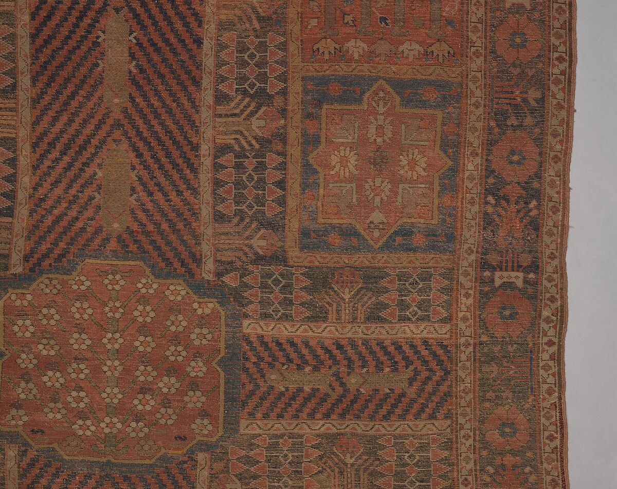 Garden Carpet, Cotton (warp and weft), wool (pile); symmetrically knotted pile