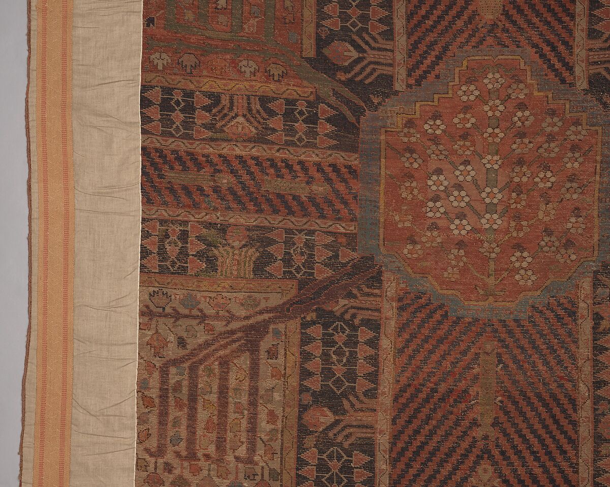 Garden Carpet, Cotton (warp and weft), wool (pile); symmetrically knotted pile