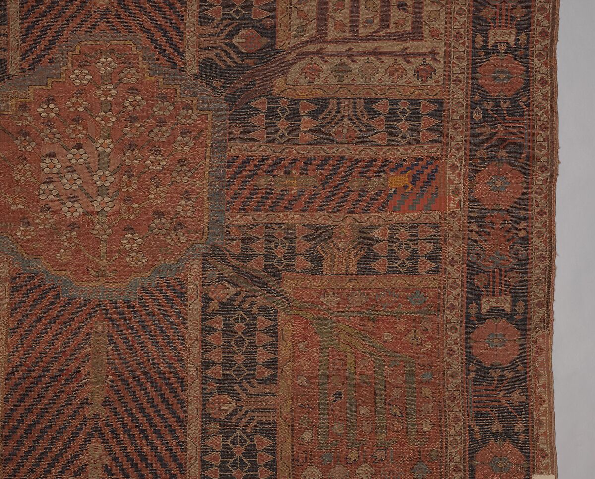 Garden Carpet, Cotton (warp and weft), wool (pile); symmetrically knotted pile