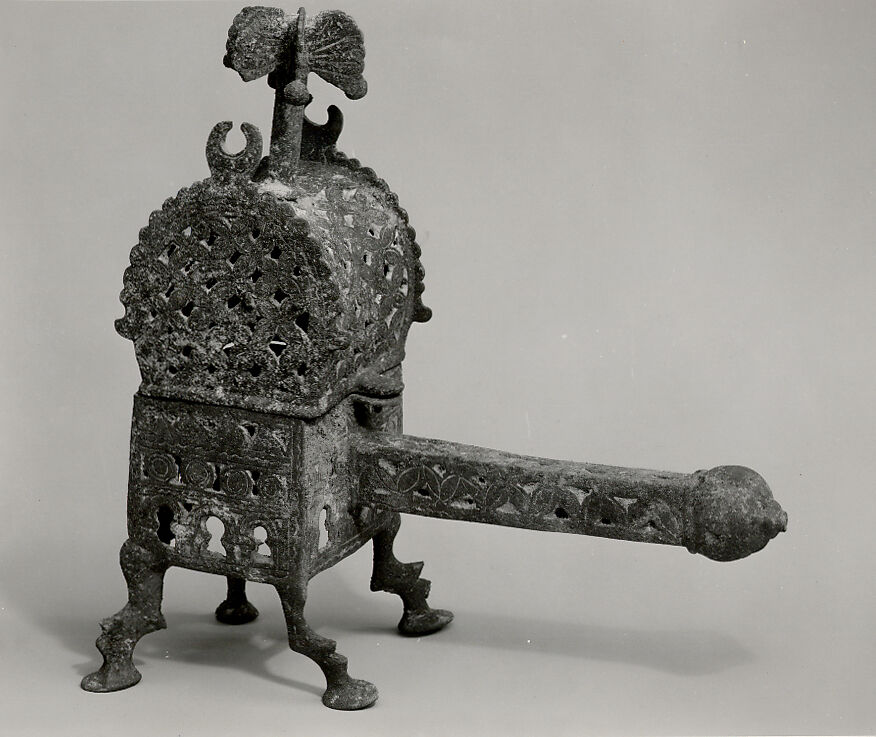 Incense Burner, Bronze; cast, chased, and pierced