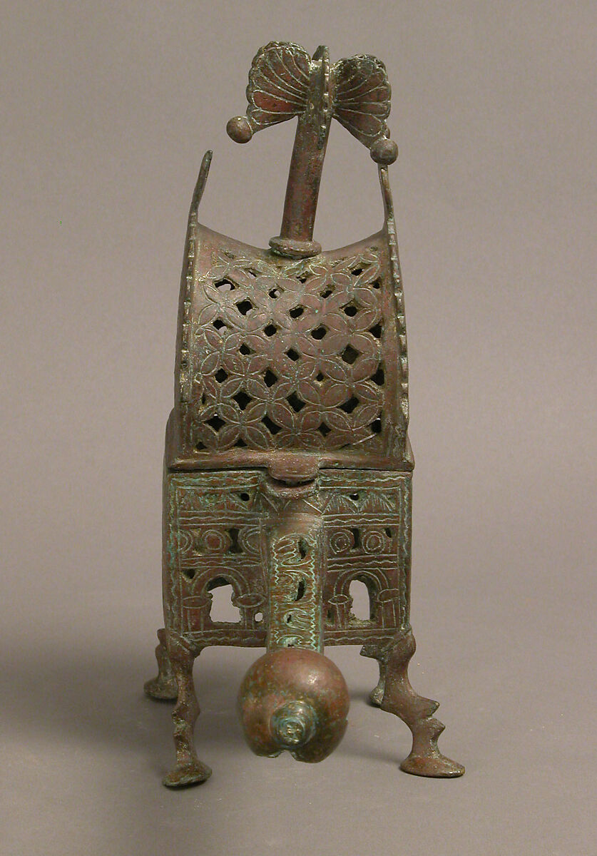 Incense Burner, Bronze; cast, chased, and pierced