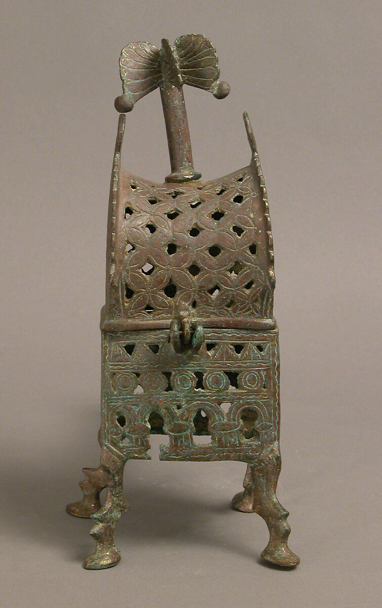 Incense Burner, Bronze; cast, chased, and pierced