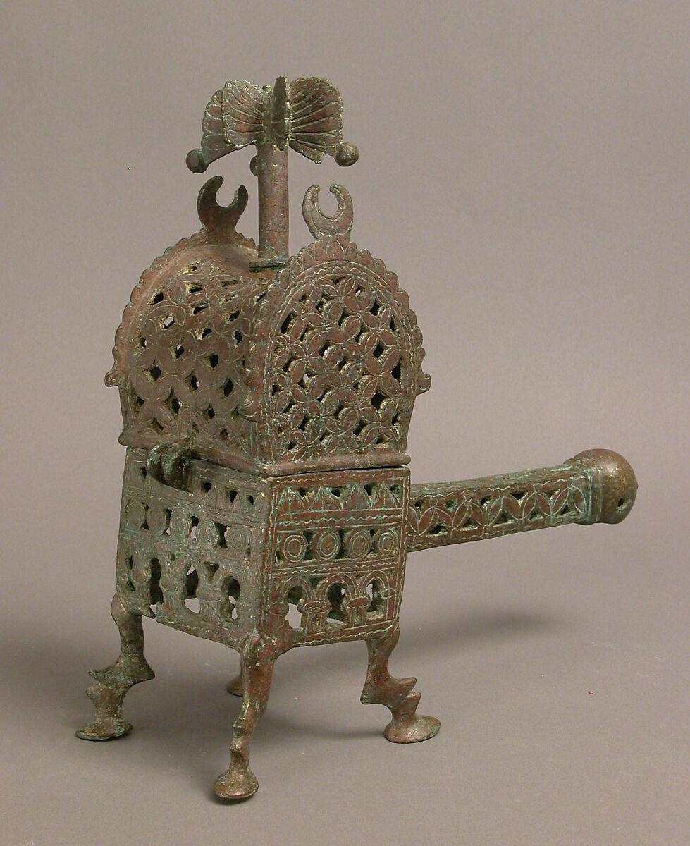 Incense Burner, Bronze; cast, chased, and pierced