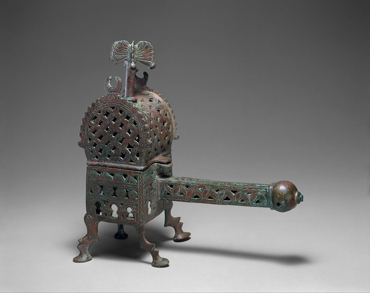 Incense Burner, Bronze; cast, chased, and pierced
