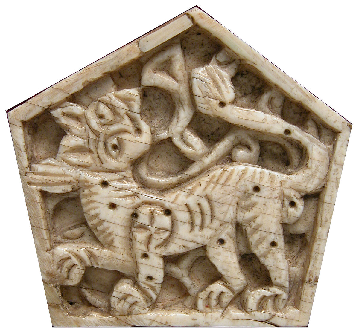 Plaque, Bone; carved and incised