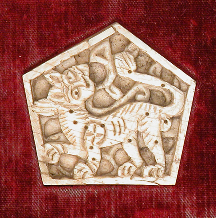 Plaque, Bone; carved and incised