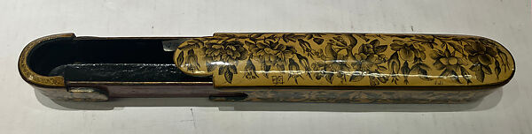 Pen Box (Qalamdan) with Bird and Flower Design, Papier-maché; painted, gilded, and lacquered
