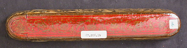 Pen Box (Qalamdan) with Bird and Flower Design, Papier-maché; painted, gilded, and lacquered