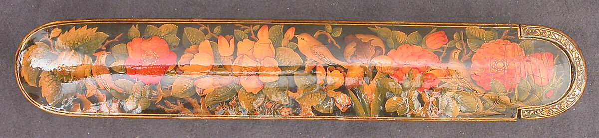 Pen Box (Qalamdan), Papier-maché; painted, gilded, and lacquered 