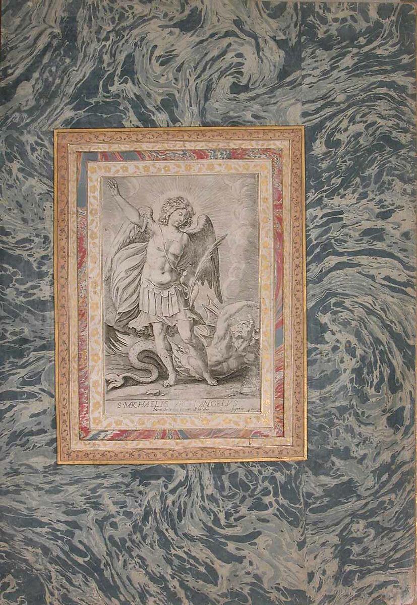 "St. Michael, the Archangel," Folio from the Bellini Album, Ink, opaque watercolor, and gold on paper