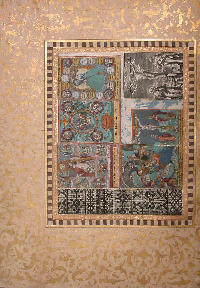 "Six Devotional Scenes," Folio from the Bellini Album, Ink, opaque watercolor, and gold on paper