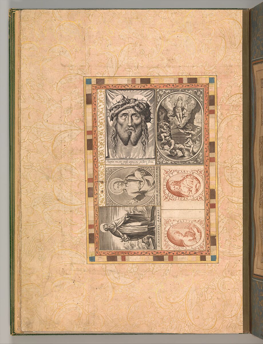 "Six Devotional Subjects," Folio from the Bellini Album, Ink, opaque watercolor, and gold on paper 