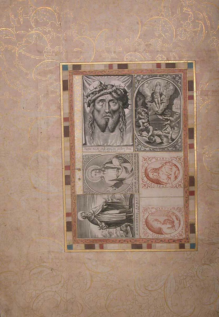 "Six Devotional Subjects," Folio from the Bellini Album, Ink, opaque watercolor, and gold on paper
