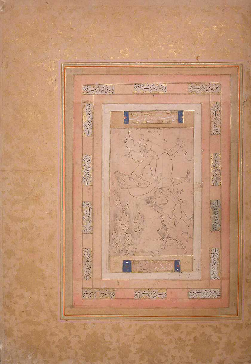 "Man with a Ram," Folio from the Bellini Album, Ink, wash, opaque watercolor, and gold on paper