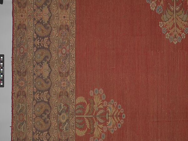 Carpet, Cotton (warp and weft), silk (pile); asymmetrically knotted pile