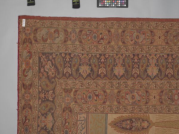 Carpet, Cotton (warp and weft), silk (pile); asymmetrically knotted pile