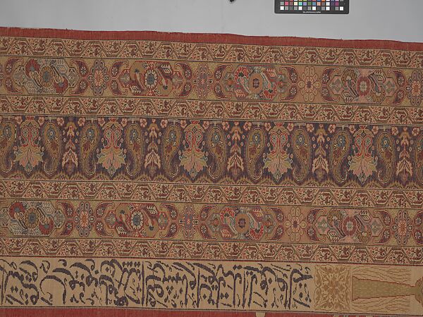 Carpet, Cotton (warp and weft), silk (pile); asymmetrically knotted pile