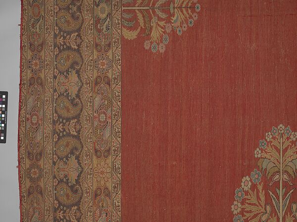 Carpet, Cotton (warp and weft), silk (pile); asymmetrically knotted pile