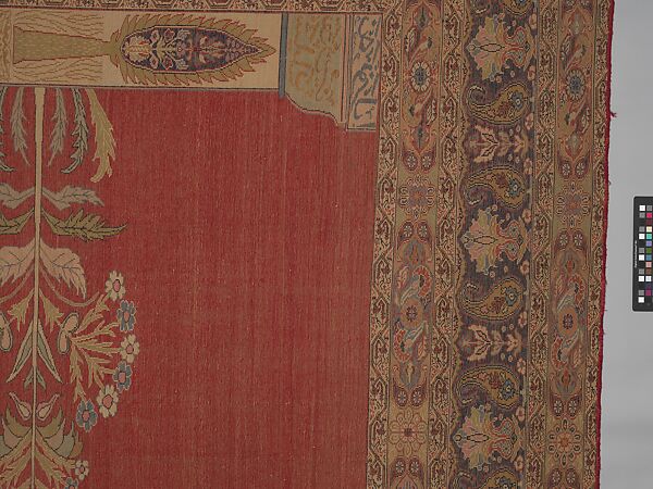Carpet, Cotton (warp and weft), silk (pile); asymmetrically knotted pile