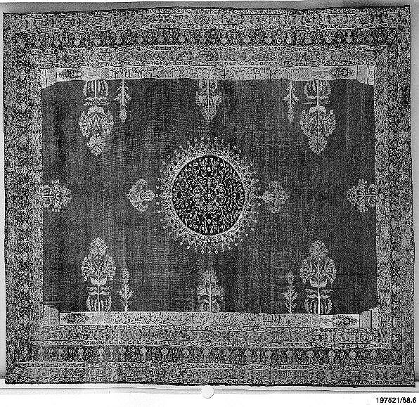 Carpet, Cotton (warp and weft), silk (pile); asymmetrically knotted pile