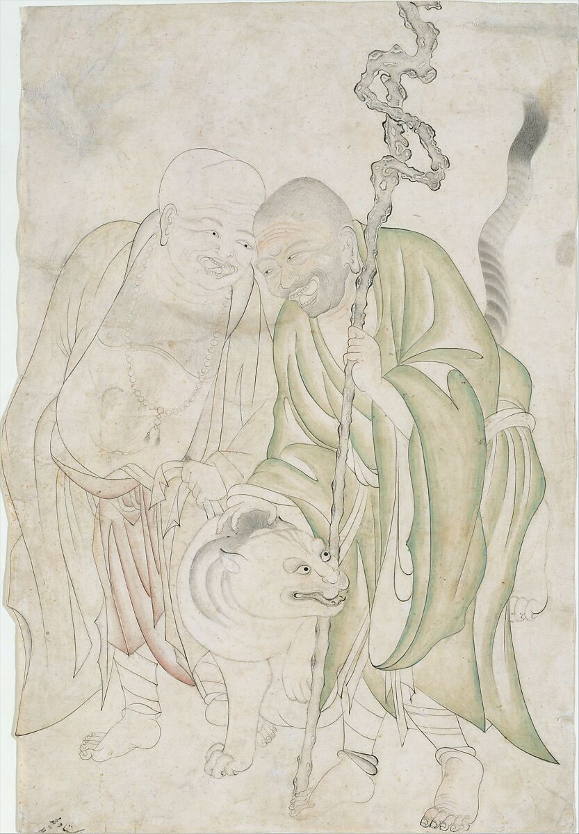 Two Lohans, Ink and transparent watercolor on paper