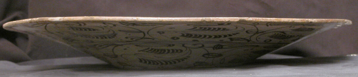 Dish, Earthenware; tin-glazed and luster-painted