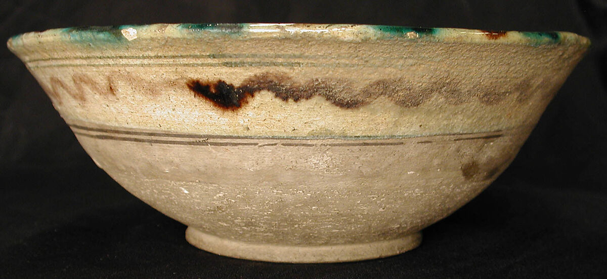Bowl, Earthenware; painted and glazed