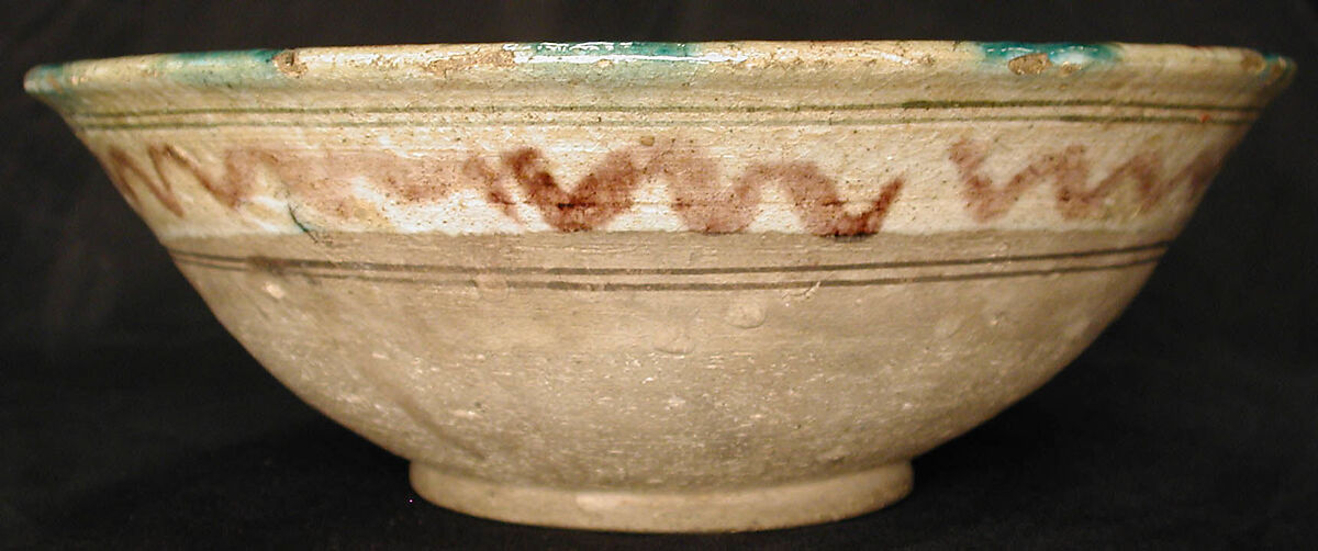 Bowl, Earthenware; painted and glazed