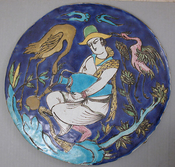 Tile, Earthenware; painted and glazed 
