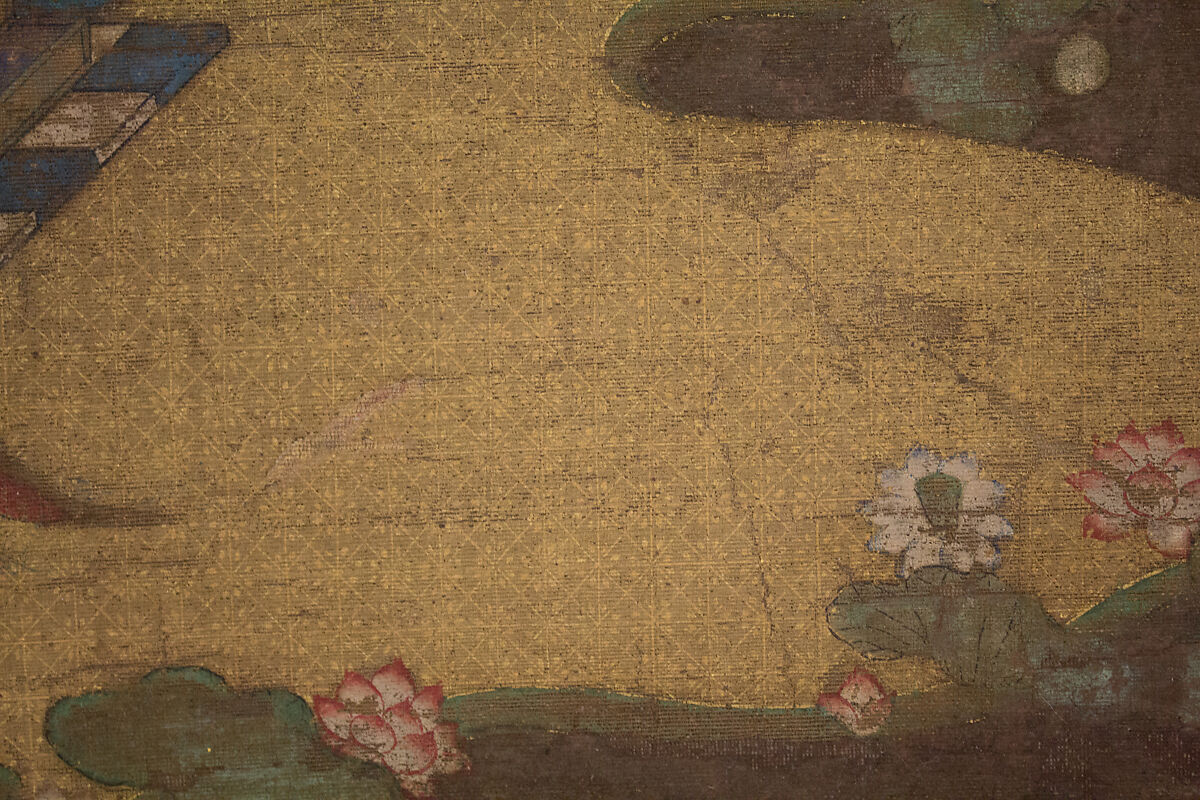 Descent and Return of Amida to Western Paradise with a Believer's Soul (Gōshō mandara), Hanging scroll; ink and color on silk, Japan