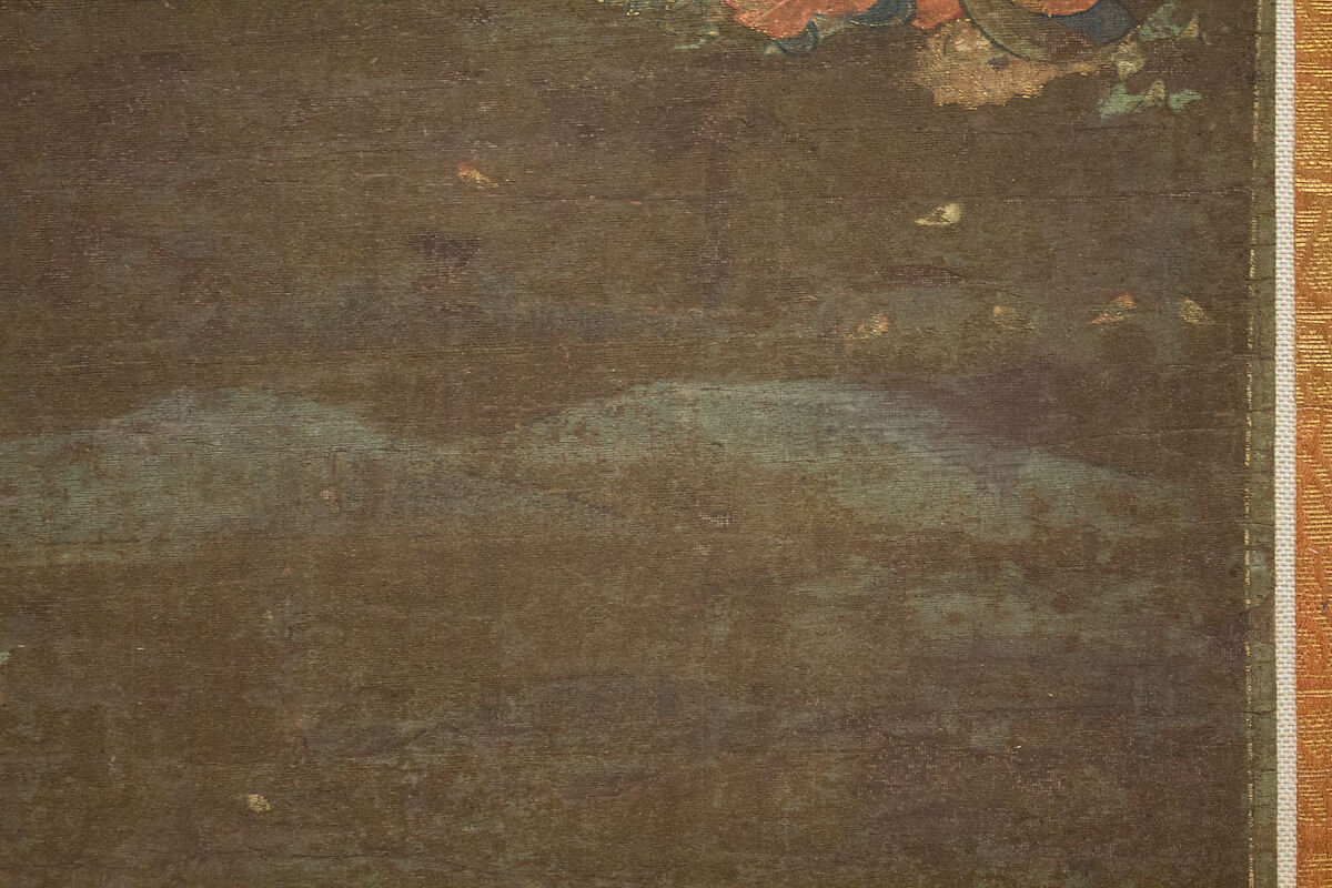 Descent and Return of Amida to Western Paradise with a Believer's Soul (Gōshō mandara), Hanging scroll; ink and color on silk, Japan