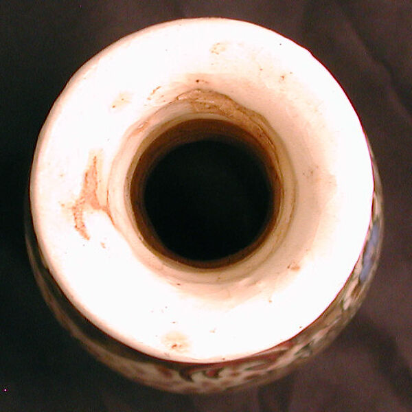 Water Pipe Base, Earthenware; underglaze painted