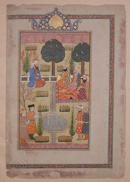 Unidentified Scene from a Shahnama (Book of Kings), Abu'l Qasim Firdausi (Iranian, Paj ca. 940/41–1020 Tus), Ink, opaque watercolor, silver, and gold on paper