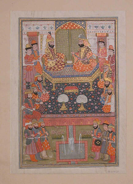 Unidentified Scene from a Shahnama (Book of Kings), Abu'l Qasim Firdausi (Iranian, Paj ca. 940/41–1020 Tus), Ink, opaque watercolor, silver, and gold on paper