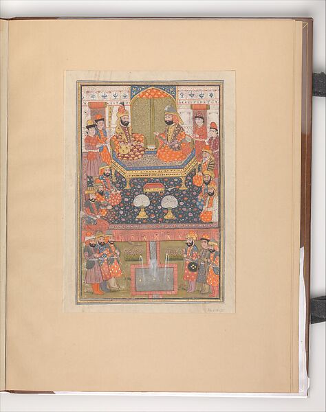 Unidentified Scene from a Shahnama (Book of Kings), Abu&#39;l Qasim Firdausi (Iranian, Paj ca. 940/41–1020 Tus), Ink, opaque watercolor, silver, and gold on paper 