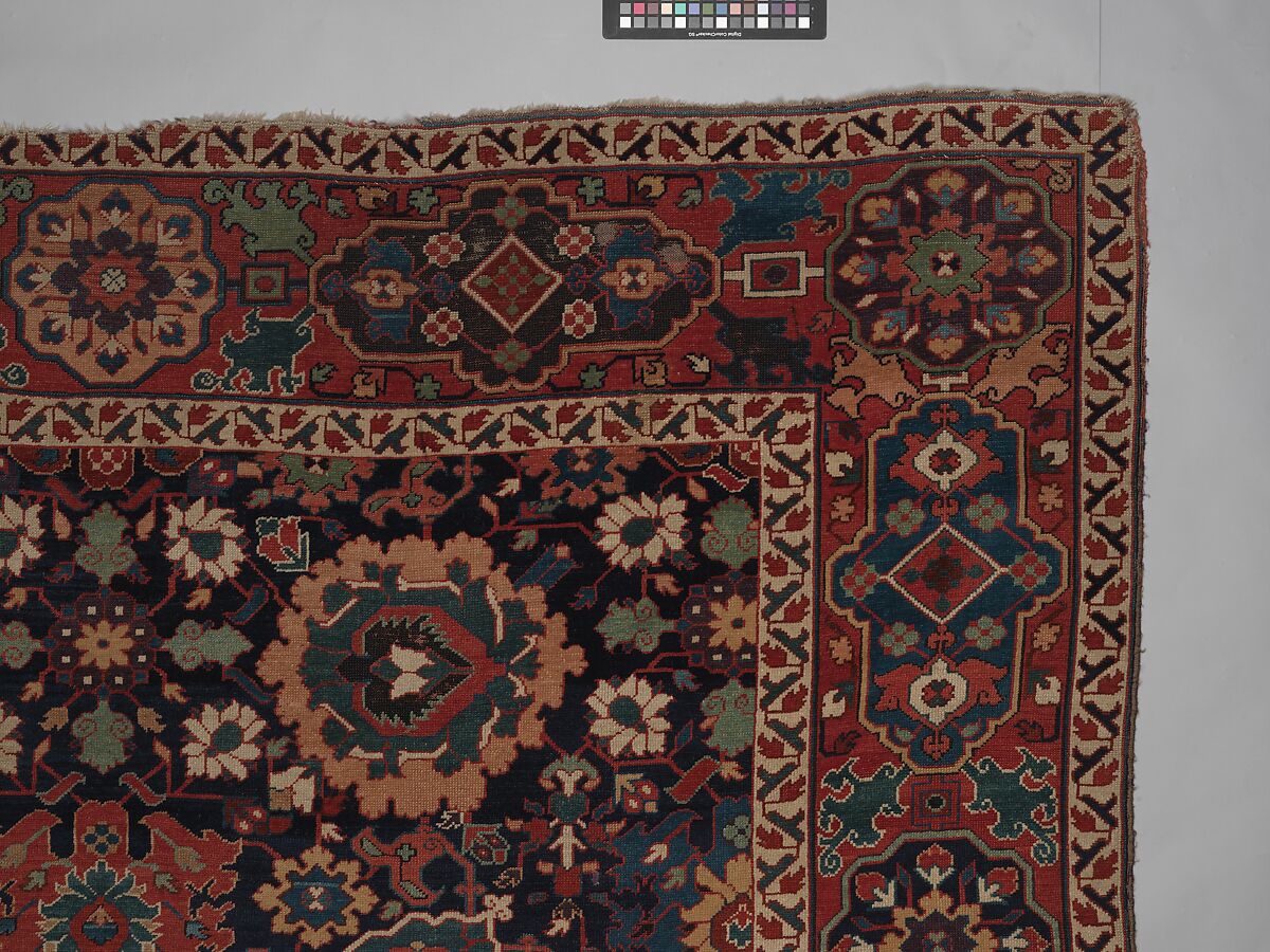 Harshang Carpet, Wool (warp, weft and pile); symmetrically knotted pile