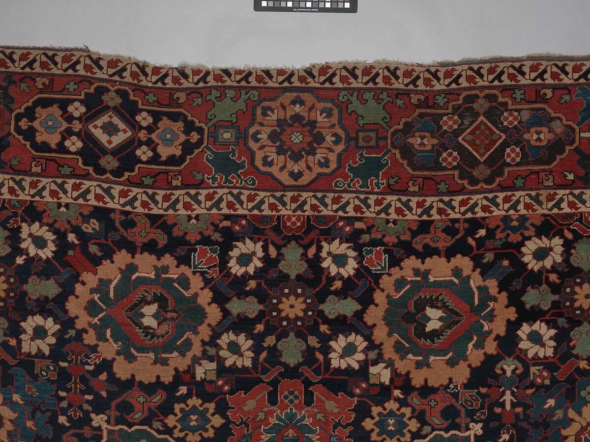 Harshang Carpet, Wool (warp, weft and pile); symmetrically knotted pile