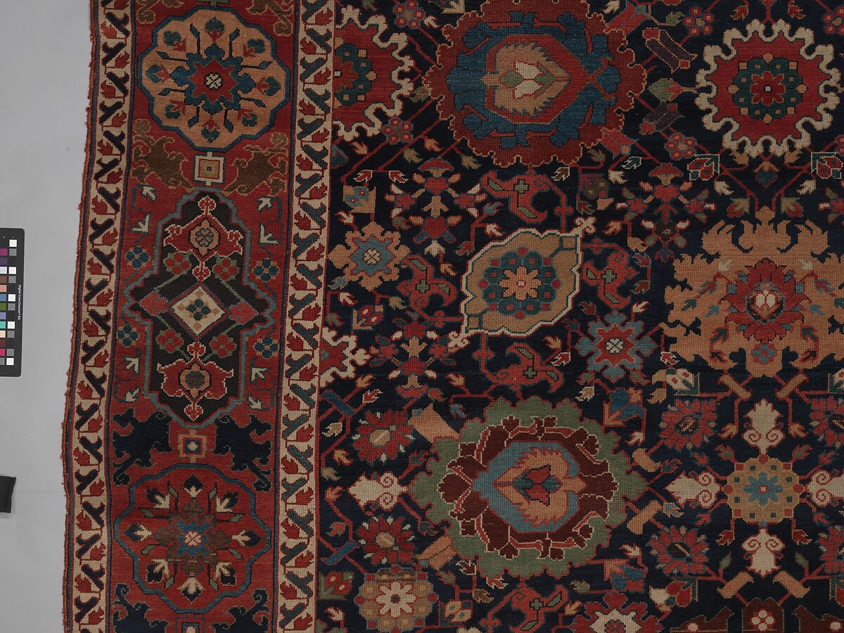 Harshang Carpet, Wool (warp, weft and pile); symmetrically knotted pile