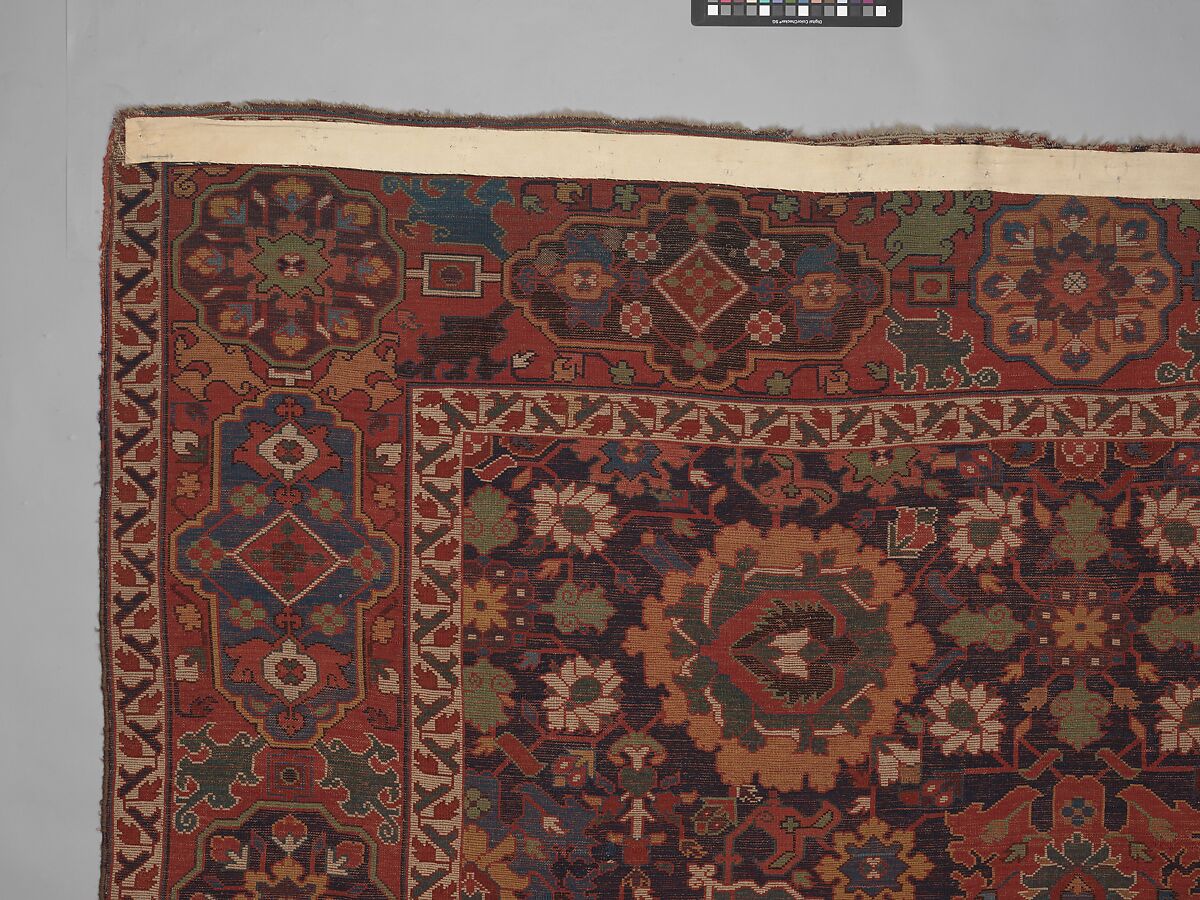 Harshang Carpet, Wool (warp, weft and pile); symmetrically knotted pile